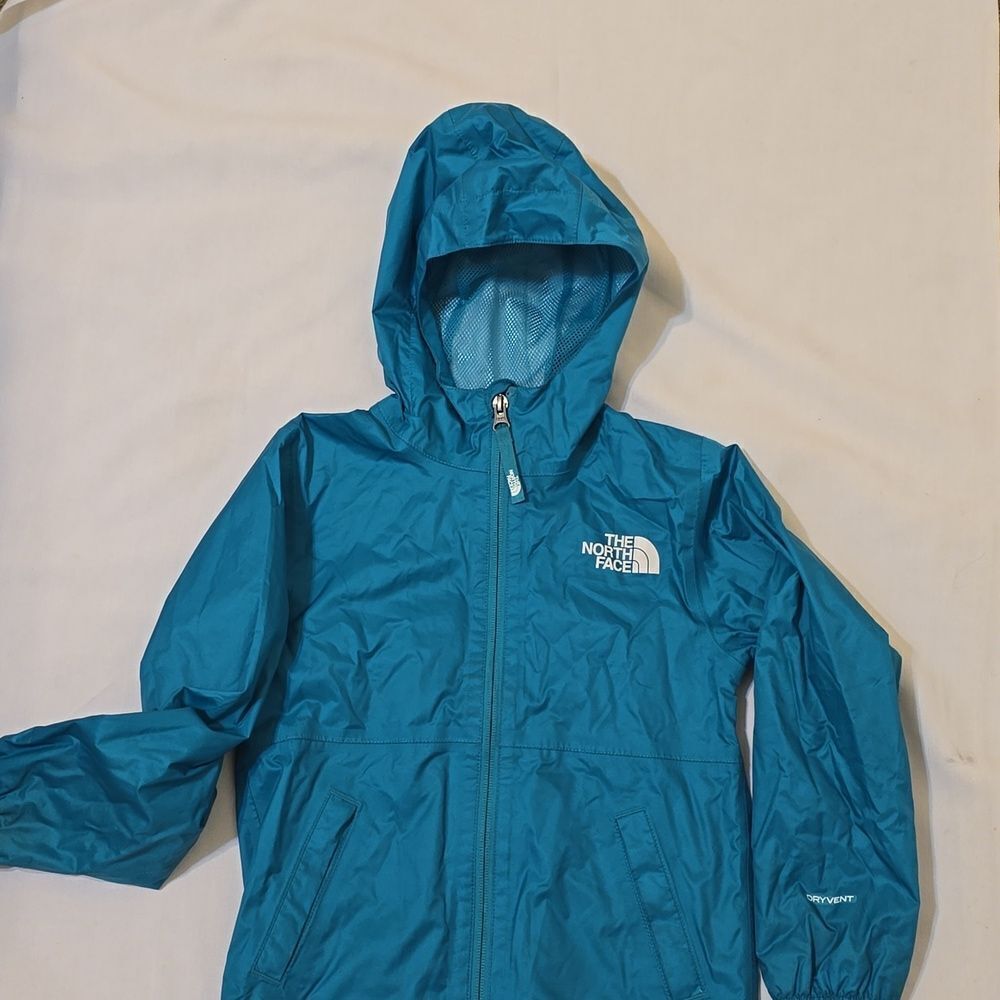 Teal Northface youth‎ Rain jacket with mesh lining 5